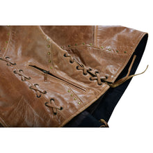 Load image into Gallery viewer, Women's Brown Zippered Vest with Lacing Details