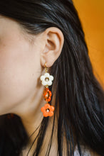 Load image into Gallery viewer, Orange Cream Flower Dangles