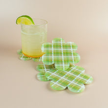 Load image into Gallery viewer, Plaid Flower Coasters