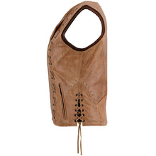 Load image into Gallery viewer, Women's Brown Zippered Vest with Lacing Details