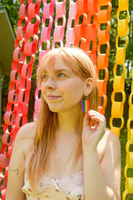 Load image into Gallery viewer, Crocheted Rainbow Earrings