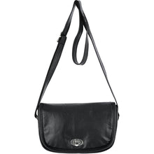 Load image into Gallery viewer, Women's Black Construction Leather Purse/Shoulder Bag