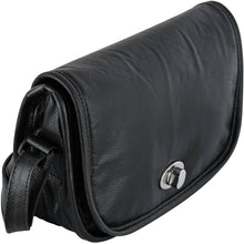 Load image into Gallery viewer, Women's Black Construction Leather Purse/Shoulder Bag