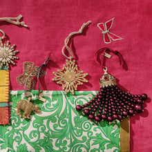 Load image into Gallery viewer, Baguette snowflake hanging ornament, gold
