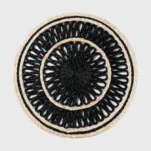 Load image into Gallery viewer, Loopy straw placemats, black, set of four
