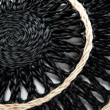 Load image into Gallery viewer, Loopy straw placemats, black, set of four