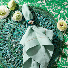 Load image into Gallery viewer, Loopy straw placemats, emerald, set of four