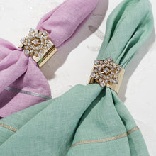 Load image into Gallery viewer, Snowflake napkin rings, gold, set of two
