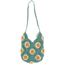 Load image into Gallery viewer, Daisies Crochet Tote Bag  | Everyday Nature-themed Bag | 11" x 13"