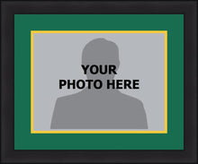 Load image into Gallery viewer, MLB Baseball Photo Picture Frame Kit - Oakland Athletics (Green Matting, Yellow Trim)