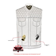 Load image into Gallery viewer, Men's Black Mesh Textile Vest with White Paisley Liner