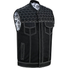 Load image into Gallery viewer, Men's Black Mesh Textile Vest with White Paisley Liner
