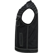 Load image into Gallery viewer, Men's Black Mesh Textile Vest with White Paisley Liner