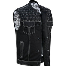 Load image into Gallery viewer, Men's Black Mesh Textile Vest with White Paisley Liner