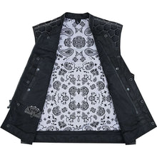 Load image into Gallery viewer, Men's Black Mesh Textile Vest with White Paisley Liner