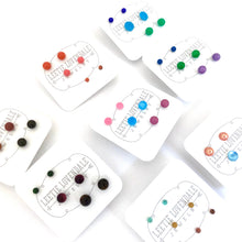 Load image into Gallery viewer, Teal &amp; Terracotta Coral Tiny Stud Earrings Set