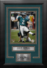 Load image into Gallery viewer, David Akers Kicking Action Philadelphia Eagles 8x10 Framed Football Photo with Engraved Autograph