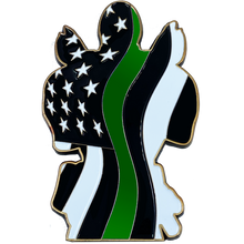 Load image into Gallery viewer, DL7-11 for Deadpool inspired thin green line American Flag Police Challenge Coin Military Army Marines Border Patrol