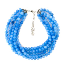 Load image into Gallery viewer, Denim Blue Marbled Lucite Beaded Sylvie Statement Necklace