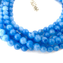 Load image into Gallery viewer, Denim Blue Marbled Lucite Beaded Sylvie Statement Necklace