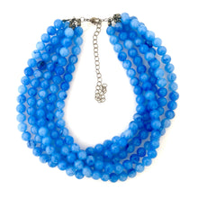 Load image into Gallery viewer, Denim Blue Marbled Lucite Beaded Sylvie Statement Necklace