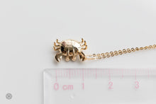 Load image into Gallery viewer, Crab Australian Opal &amp; Diamond Eyes Pendant Necklace 14K Yellow Gold