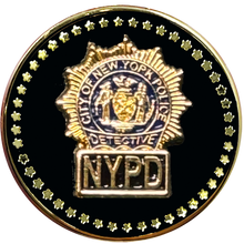 Load image into Gallery viewer, PBX-012-A NYPD Detective Lapel Pin with dual pin posts and deluxe locking clasps