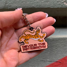 Load image into Gallery viewer, Devour the Patriarchy🩸 🐅 Feminist Enamel Keychain