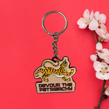Load image into Gallery viewer, Devour the Patriarchy🩸 🐅 Feminist Enamel Keychain