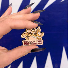 Load image into Gallery viewer, Devour the Patriarchy Feminist Tiger Enamel Pin, Lapel Pin