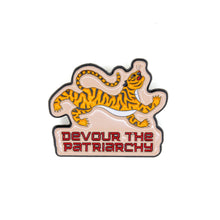 Load image into Gallery viewer, Devour the Patriarchy Feminist Tiger Enamel Pin, Lapel Pin