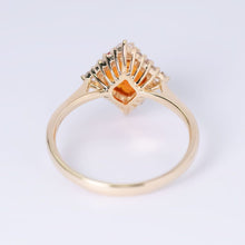 Load image into Gallery viewer, Diamond Shaped Fire Opal Diamond Engagement Ring 18K Yellow Gold
