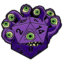 Load image into Gallery viewer, DieHolder / Eye Tyrant - Hard Enamel Adventure Dice Pin Metal by Norse Foundry