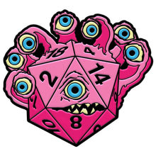 Load image into Gallery viewer, DieHolder / Eye Tyrant - Hard Enamel Adventure Dice Pin Metal by Norse Foundry