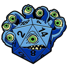 Load image into Gallery viewer, DieHolder / Eye Tyrant - Hard Enamel Adventure Dice Pin Metal by Norse Foundry