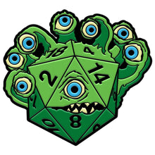 Load image into Gallery viewer, DieHolder / Eye Tyrant - Hard Enamel Adventure Dice Pin Metal by Norse Foundry