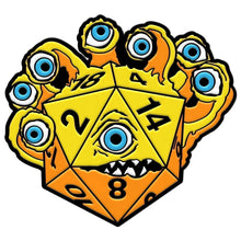 Load image into Gallery viewer, DieHolder / Eye Tyrant - Hard Enamel Adventure Dice Pin Metal by Norse Foundry