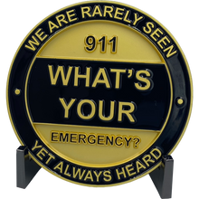 Load image into Gallery viewer, EL4-015 World's Biggest 911 Emergency Dispatcher Challenge Coin Thin Gold Line The First Voice Your Hear