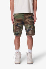 Load image into Gallery viewer, Distressed Cargo Shorts - Camo