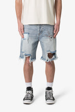 Load image into Gallery viewer, Distressed Spider Denim Shorts - Light Blue