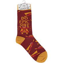 Load image into Gallery viewer, Do Epic Shit Socks | Superhero Illustration Funny Crew Socks