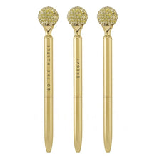 Load image into Gallery viewer, Do the Hustle Gold Embellished Gold Disco Pen Set of 6 | Giftable Pens | Novelty Office Desk Supplies