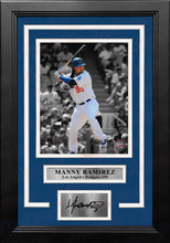 Load image into Gallery viewer, Manny Ramirez Los Angeles Dodgers 8" x 10" Framed Spotlight Baseball Photo with Engraved Autograph