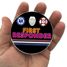 Load image into Gallery viewer, BL1-04B Send Donuts Police First Responders Dunkin inspired challenge coin Paramedic Firefighter Cops