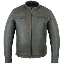 Load image into Gallery viewer, Men's Sporty Gray Leather Cruiser Jacket