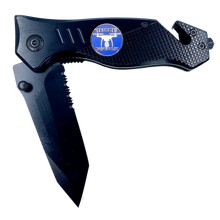 Load image into Gallery viewer, UAS FAA Commercial Drone Pilot Knife 3-in-1 Military Tactical Rescue knife tool with Seatbelt Cutter Steel Serrated Blade Glass Breaker