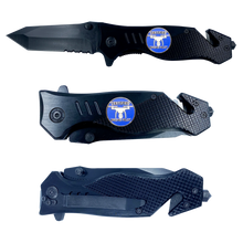 Load image into Gallery viewer, UAS FAA Commercial Drone Pilot Knife 3-in-1 Military Tactical Rescue knife tool with Seatbelt Cutter Steel Serrated Blade Glass Breaker