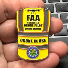 Load image into Gallery viewer, GL8-008 UAS FAA Commercial Drone Pilot Vest Pin Wings alternative DRONE IN USE lapel