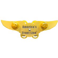 Load image into Gallery viewer, BL4-005 Gold Full size UAS FAA Commercial Drone Pilot Wings pin with spinning propellers
