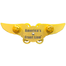Load image into Gallery viewer, BL4-005 Gold Full size UAS FAA Commercial Drone Pilot Wings pin with spinning propellers